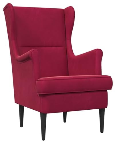 vidaXL Sessel Weinrot Samt, Schlafzimmer-Sessel, modernes Design, bequemer Platz, Wohnaccessoire, zeitgenössisch, funktionales Wohnzimmer