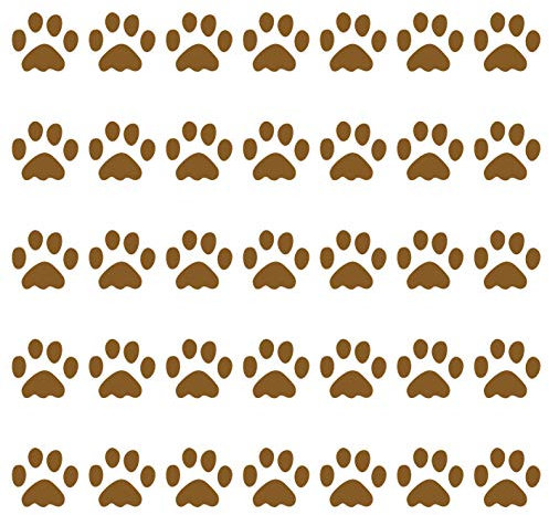 kleb-Drauf | 35 Pfoten | Kupfer - glänzend | Wandtattoo Wandaufkleber Wandsticker Aufkleber Sticker | Wohnzimmer Schlafzimmer Kinderzimmer Küche Bad | Deko Wände Glas Fenster Tür Fliese