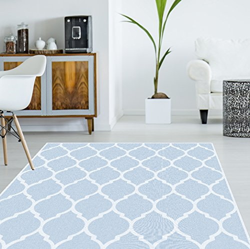 Viniliko Teppich Quatrefoil, Vinyl, blau, 133 x 200 x 3 cm
