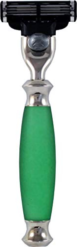 Hans Baier Exclusive Nassrasierer Rasierer Gillette Mach3, Griff grün