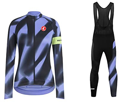 UGLY FROG Neue MTB Winter Fleece Thermisches Radtrikot Damen Set Fahrradbekleidung Fahrradtrikot Langarm und Radhose mit 20D Bib Sitzpolster