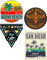 MG640 / 4X Aufkleber SURF Breite je ca. 6,5 cm Surfing Beach Miami Palm San Diego Vintage Retro Kult Sticker Tuning Low Dub Airride Ratte Oldschool