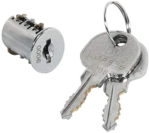 Gedotec Schließzylinder für Möbel-Schloss Zylinderkern für Schrank-Schloss Wechsel-Zylinder für Kasten-Schloss - H6151 Symo | verschiedenschließend | vernickelt | 1 Set - Schließzylinder Büroschrank