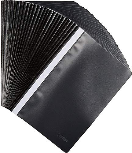 Indigo® A4 Project Folder - Black - Report Document Files with 2 Prong Fasteners (Pack of 25)
