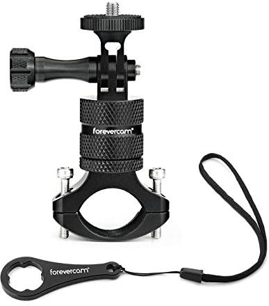 Forevercam Fahrrad 1/4 Mount Action Kamera Lenker, Aluminium Mountainbike Halter 360 Grad Rotation Rack Cradle kompatibel mit GoPro und Anderen Action-Kameras