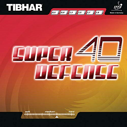 Tibhar Tischtennis Belag Super Defense 40, Schwarz, 0,9 mm