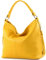 modamoda de T160 Damen Leder Schultertasche Henkeltasche Large handmade in Italy, Farbe:T160 Sonnengelb