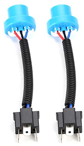 Qiilu Kabelbaumstecker des Scheinwerfers, 9007 Stecker auf H4 Buchse Stecker Konvertierungskabel Kabelanschlussadapter 2Stk. Nebelscheinwerfer-Kabeladapter hb5 h4