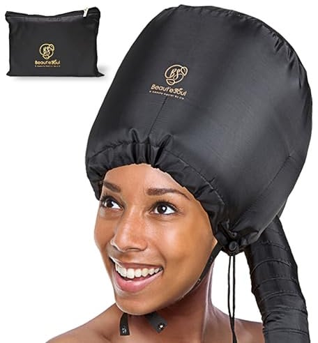 BEAUT'E SEOUL Bonnet Hood Hair Dryer Cap, Adjustable Hooded Bonnet for Handheld Blow Dryer, Steamer for Deep Conditioning, Styling & Curling – Fits All Head Sizes
