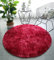 LYKEJI Runder Teppich, Langflor, Modern, für Wohnzimmer, Schlafzimmer, Esszimmer oder Kinderzimmer, Komfortable Hochflor-Bodenmatte Anti-Rutsch-Teppich (140cm X 140cm, Weinrote Farbe)