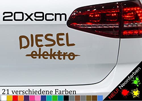 Elektro Nein Danke Aufkleber Diesel Kraftstoff Umwelt Tanken Auto Hybrid 20x9cm in 21 Farben