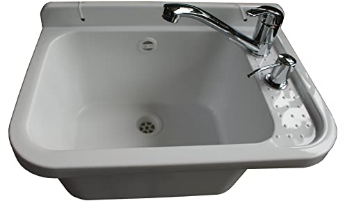 Ausgussbecken 50x34x21 wandausgussbecken SET wand Becken waschbecken spülbecken