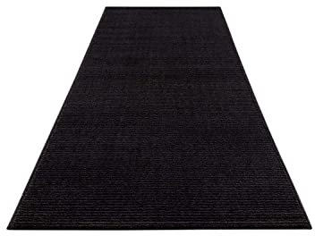 payé Teppich Läufer Flur - Anthrazit - 80x300cm - Meliert Muster - Einfarbig - Hoch Tief Effekt - Kurzflor Weich Korridor Dekoration - Deko Teppiche