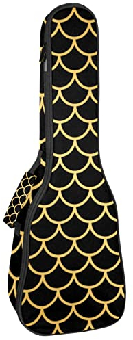 Gigbag für Tenor-Ukulele, wasserdicht, gepolsterter Rucksack, ideal für Sopran-Konzert (53 cm / 23 cm / 24 Zoll) Girlish Fish Scale Muster