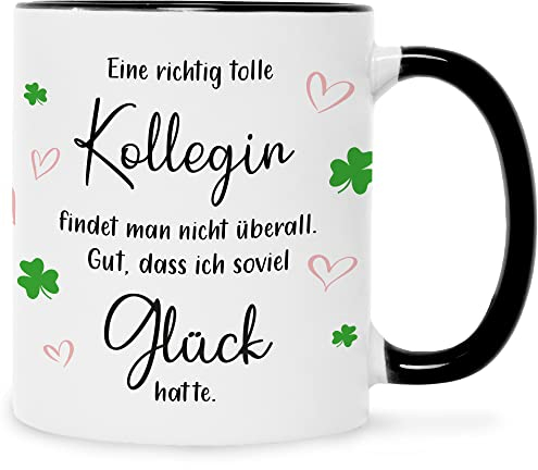 Bedruckte Tasse mit Spruch - Tolle Kollegin - Lustige Geschenke - Geschenk für Mama Papa Freunde Geburtstag Muttertag Vatertag Valentinstag Weihnachten - Männer & Frauen - Farbe: Schwarz & Weiß