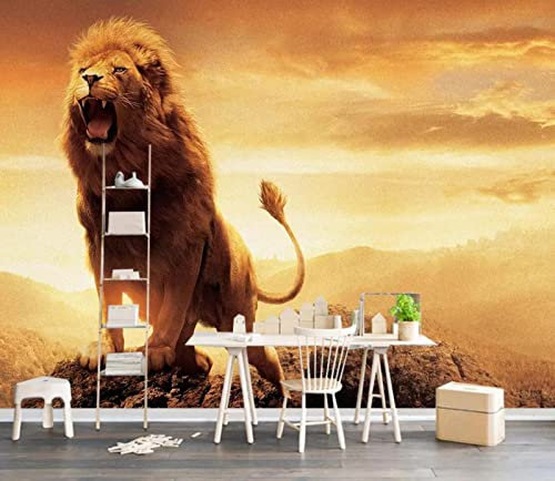 Papier Peint 3D Intissé Art Abstrait Lion Papier Peint Panoramique 3D Moderne Décoration Murale