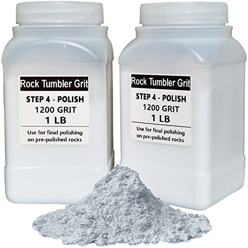 2 lbs Rock Tumbler Grit for Step 4 Tumbling Stones, Tumbler Media Grit,Rock Polishing Grit Media, Works with Any Rock Tumbler, Rock Polisher, Stone Polisher,Superfine 1200# Aluminum Oxide Grit