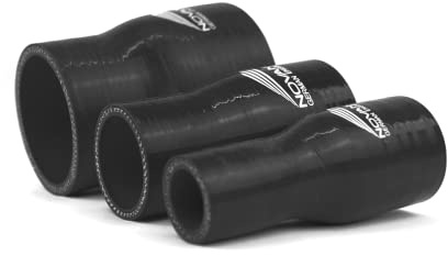 Novanox German Engineering® Pezzo di riduzione ID 22-34 fino a 114-102mm, tubo flessibile in silicone per liquido di raffreddamento, connettore universale per tubo di alimentazione dell'aria (nero