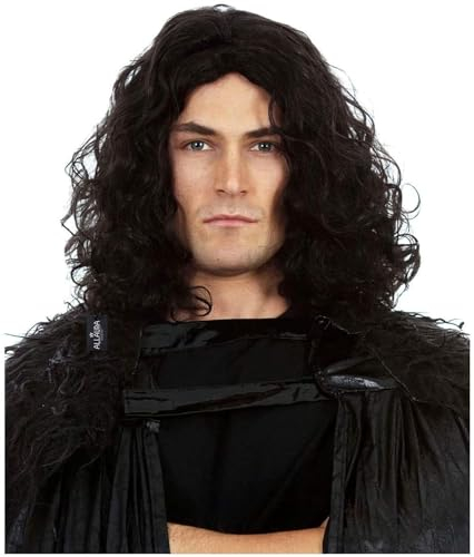 PHONME Long Black GoT Herren Cosplay 70er Perücken for Herren