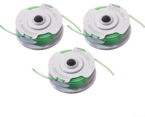 QOXEZY 3pcs Strimmer Spool & Line for Flymo Contour 500E 580E 650E,Autofeed Spools Replacement Grass Trimmer String Trimmers Refills