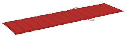 BULANED Sonnenliegen-Auflage, Liegenauflage, Auflage Gartenliege, Liegestuhl Auflage, Bankauflage, Stuhlauflage Für Hochlehner, Liegestuhlauflagen, Rot 200x50x3 cm Stoff
