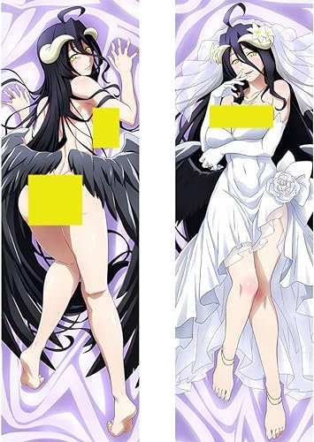 RuiHao Anime Kissenbezug Manga Kissenhülle Für Overlord Albedo,Anime Pillowcase Digitaler Doppelseitiger Druck Kissenbezug,Seitenschläferkissen Bezug,Bedding Umarmungskissen Bezu,2wt-120 x 40 cm