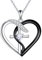 YAFEINI Herz Ketten für Damen 925 Silber Kreuz Anhänger Halsketten Zirkonia Kreuz Kette Kristall Schmuck Geschenk für Frauen Mama (Z2-Schwarz)