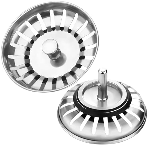 Filtro per Lavello da Cucina, 2 Pezzi Tappo Lavandino Cucina, Tappo filtro per Lavello da Cucina, Tappo Lavandino Bagno, Che Può Filtrare I Rifiuti Ed Evitare Il Blocco Del Tubo Di Scarico 79 mm.