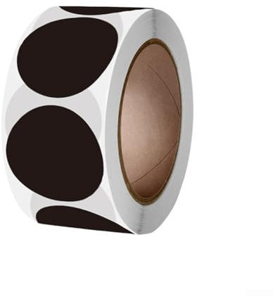 Lot de 500 étiquettes autocollantes rondes vierges de 2,5 cm pour pots à épices, conteneurs, organisation, noir