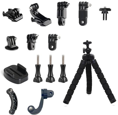 SRIKEKL Tripod Mount Adapter Kit for GoPro,Including Quick Release Buckle,J-Hook Buckle,3-Way Pivot Arms, 1/4 20 Mount, Extension arm,Thumbscrews,Vertical Mount,MIni Tripod