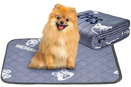 OneTigris Waschbar Welpen Unterlagen 60x45cm 2 Pack, Wiederverwendbare Matten Wasserdicht rutschfest Geeignet für Kleine und Mittelgroße Hunde Grau