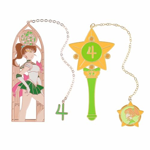 2 x Anime Sailor Magic Stick Moon Lesezeichen, Cartoon-Mädchen, kreatives hohles Lesezeichen, magisches Mädchen, Lesezeichen-Set für Studenten, Lehrer (Stil 3)
