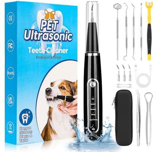 Kit de Limpieza Dental Ultrasonido para Perros y Gatos - Elimina el Sarro con Eficacia y Suavidad, Cuidado Bucal Profesional con IPX6 Resistente al Agua