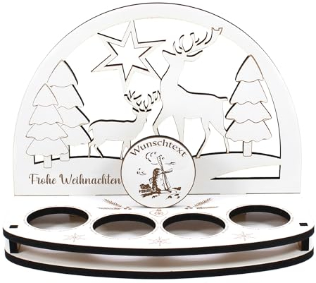 Dekolando Deko Schwibbogen Teelichthalter Windmühle Personalisiert Weihnachten Weihnachtsdekoration Adventskranz Lichterbogen Kerzenbogen Schmuckbogen Adventslicht