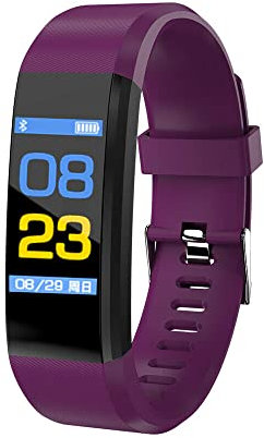 Smart Watch Fitness Tracker with Heart Rate Blood Pressure Bracelet Smart Band Smartband Bluetooth Wristband for fit for bits Smart Watch for Women Men (PURPLE)
