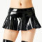 Damen Schwarz PU Wetlook Kurzer Rock mit hoher Taille Elegant und Sexy (XL Schwarz)