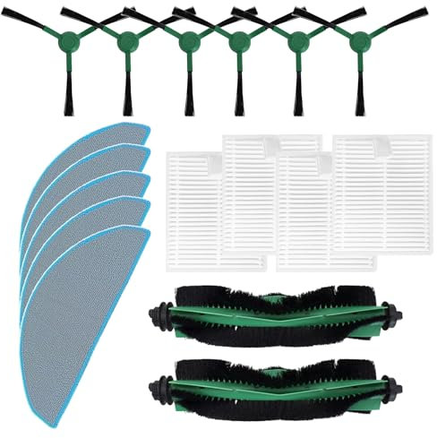 MIRTUX Kit de pièces de rechange compatibles avec Roomba Combo Essential - Pièces de rechange de qualité pour Roomba Essential - Accessoires pour Roomba Combo - Comprend un rouleau central, des