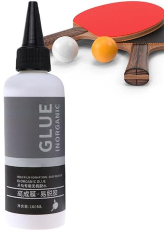 Krujecnt Colla per Tennis da Tavolo, 100ml Colla per Pang, Adesivo in Gomma per Racchette da Pingpong, Adesivo di Gomma Inorganico A Base d'Acqua Efficace per Riprese Veloci E Facile da Usare