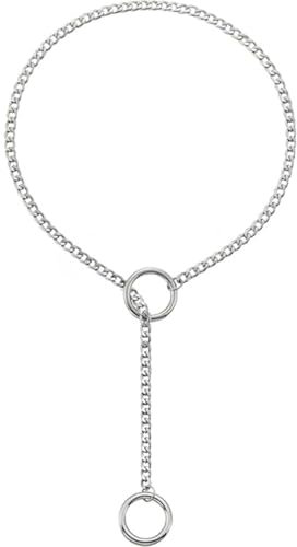 UYVPAER Slip Chain Choker Kette Damen Schlupfkette O-Ring Slip Chain Punk Gothic Y2K Lariat Y Halskette Pu Lederhalsband Halskette Aus Edelstahl 60Cm Länge
