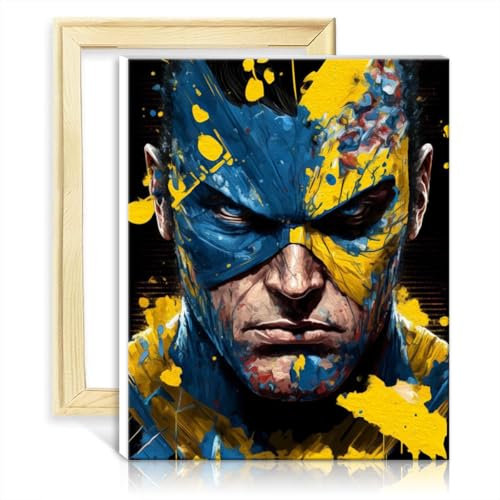 TANGFEIY Kits de peinture par numéros Super-héros en colère Enfants Adultes Décoration murale avec pinceaux et pigment acrylique pour chambre à coucher Salon Décoration Cadre DIY (40x50cm)