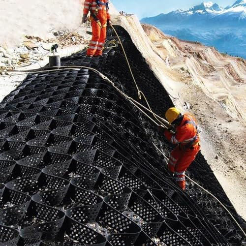 Geogrid Erosionskontrolle für steile Hänge, 10,2 cm, hohe Garteneinfassung, Gehwege, Auffahrt, Landschaft, Stützmauer, Verstärkung, Kiesgittersystem, 32/30/28/26/24/22/20/10/6/3 Fuß (2 x 4 m/0,6 x 1,2