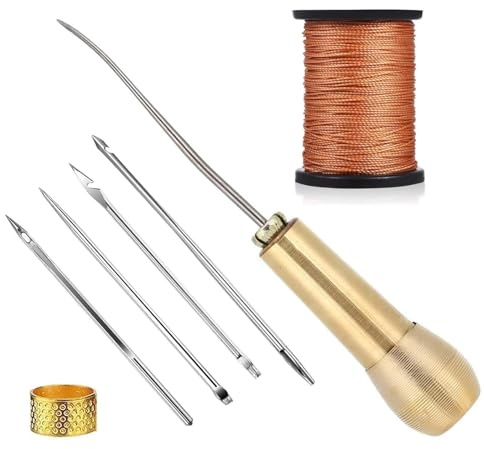 LDBKLGHJ Kit di Cucito Completo - Set di Strumenti per Cucire Il Cuoio con Aghi e Filo, Ottimo per la Riparazione della Pelle e Scarpe - Kit di Riparazione Pelle