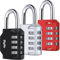 Diyife 3 Stück Zahlenschloss 4-Stelliges Kombination Vorhängeschloss, Kombinationsschloss, Wetterfestes Metall, Plated Steel Combination Lock für Schule, Gym Locker, Hasp, Schwarz Rot Silber