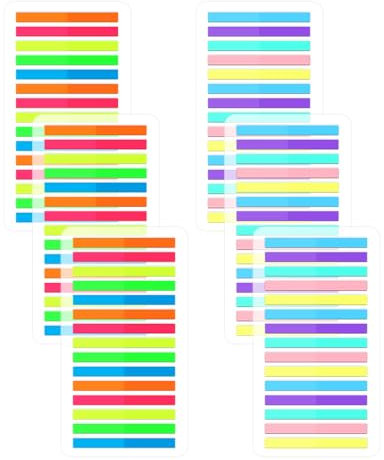 1800 Stück Haftstreifen, Klebezettel Klein, Seitenmarker, Halbtransparent Haftnotizen, Haftnotizen Tabs, Buch Markierung Sticker, Index Tabs, Haftnotizen zum Markieren und Hervorheben von Seiten(Bunt)