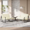 Hawthyhome 2er-Set Sessel Schafwolle Loungesessel aus Kunstleder Extragroß Gepolsterter Sessel mit Armlehnen Loungesessel mit Vollmetallrahmen Wohnzimmer/Schlafzimmer Beige