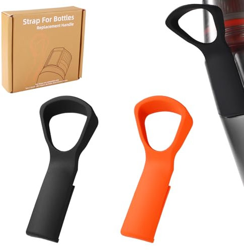 2st Griff Kompatibel mit Air Up Trinkflasche, Flaschengriffaufsatz aus Silikon Zubehör für Wasserflaschengriff Flaschengriffgurt zum Tragen für Sportveranstaltungen Schule Hause (Schwarz, Orange)