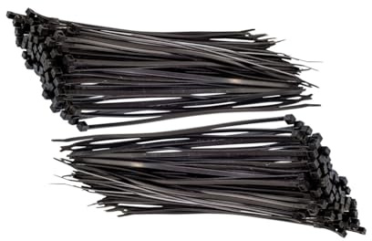 TERF® 100 Pcs Black Cable Ties 160mm (6.3'') X 4.8mm Premium Nylon Zip Ties Wraps Secure Self Locking Mechanism Plastic Tie for Home Office Garden Garage Workshop DIY Multi Use