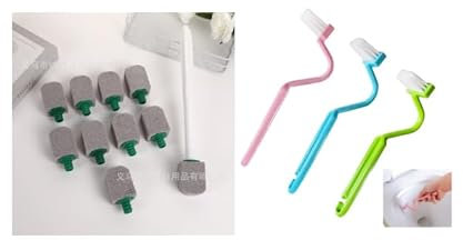Lunaanda 10 PCS Pumice Stone Toilet Cleaning Stone with Handle and 3 Colors S-Shaped Toilet Brush Set, Hanging Toilet Bowl Cleaner Toilet Brush Cleaning Tools for Kitchen Bathroom Limescale Deposits