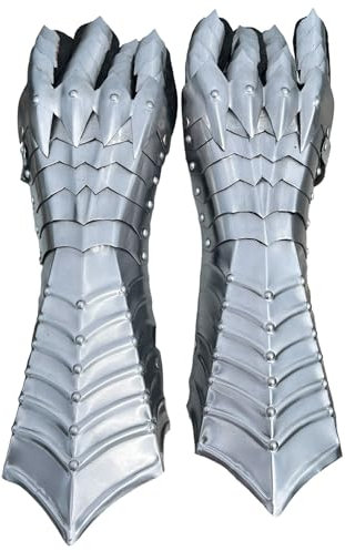 Mittelalterliche Nazgul Fantasy Gauntlets SCA Armor Gauntlets Handschuhe Eisen mit Exp Versand, Silber, Größe M, silber, M