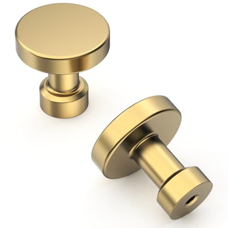 Amerdeco 10 Stück Möbelknöpfe Schrankknöpfe Champagner Bronze Schubladenknöpfe Rundschreiben Knauf Für Schrank Türknauf Kommodenknöpfe Schrankknöpfe UK0090